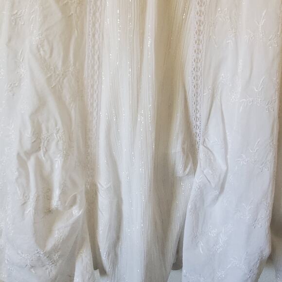 Spencer Alexis 2pc Skirt Set Womens 1X Ivory Floral Lace Sleeveless Maxi Wedding - Picture 9 of 16